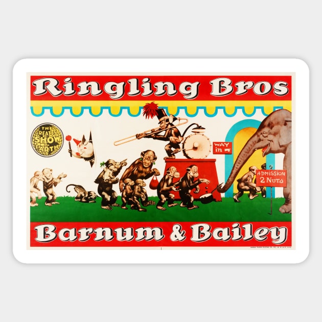 Ringling Bros Barnum & Bailey WORLD'S GREATEST SHOW Trained Animal CIRCUS Sticker by vintageposters